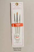 Atlas Brush Company 0163PS 3pc Taklon Detail Acrylic Brush Set