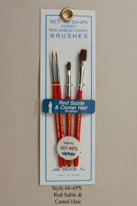 Atlas Brush Company 604PS 4pc Round & Flats Sable Brush Set