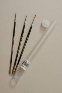 Atlas Brush Company REDFOX 3pc 10/0 5/0 #0 Red Sable Brush Set