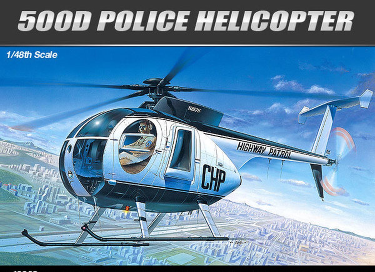 Academy Model 12249  Hughes 500D Police Helicopter (was kit #1643)