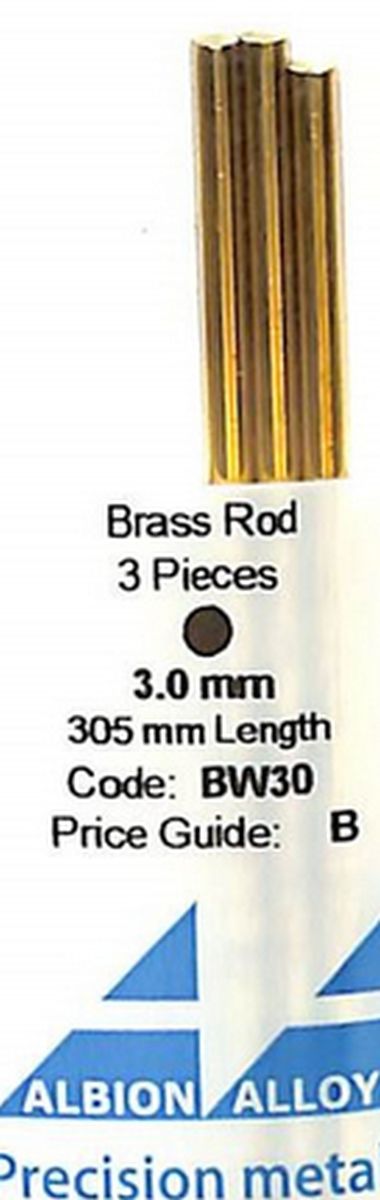 Albion Alloys BW30 Brass Rod 3.0 mm 3pcs
