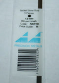 Albion Alloys NSR10 Nickel Silver Rod 1.0 mm 5pcs