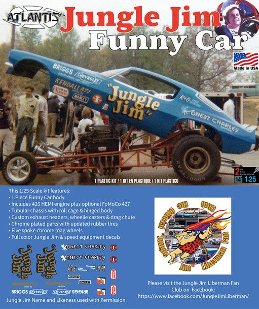 Atlantis Model 1440 1971 Jungle Jim Camaro Funny Car