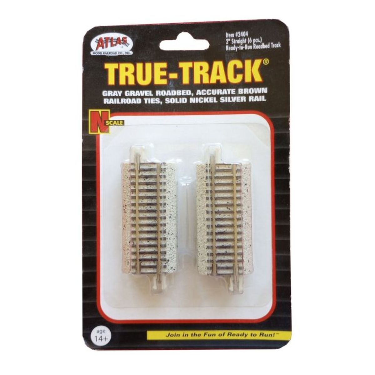 Atlas Model Train 2404 N Code 65 True-Track 2 Straight/6pk