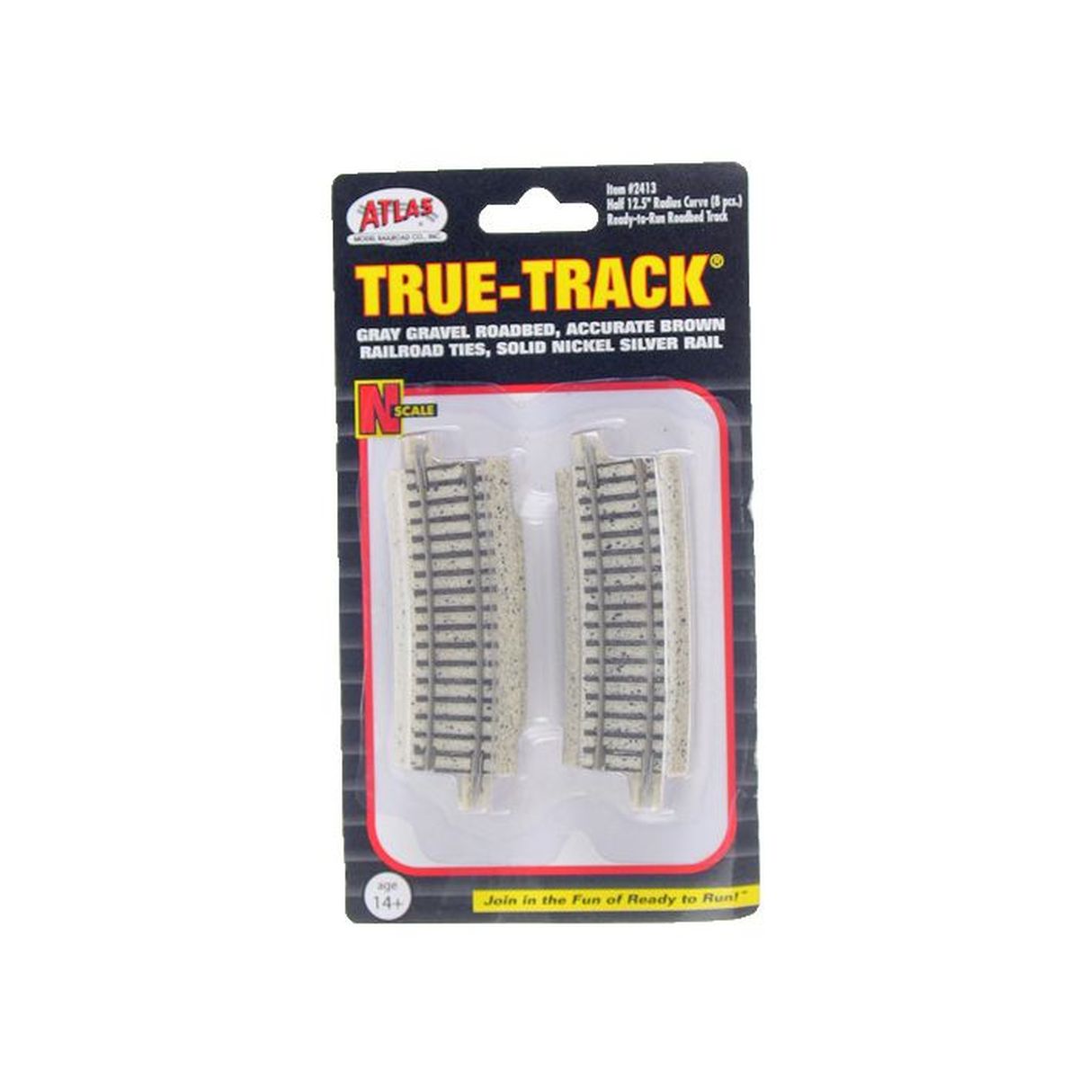 Atlas Model Train 2413 N Code 65 True-Track 1/2-12.5  Radius/8pk