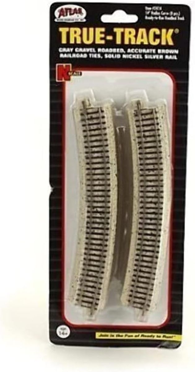 Atlas Model Train 2414 N Code 65 True-Track 14  Radius/8pk