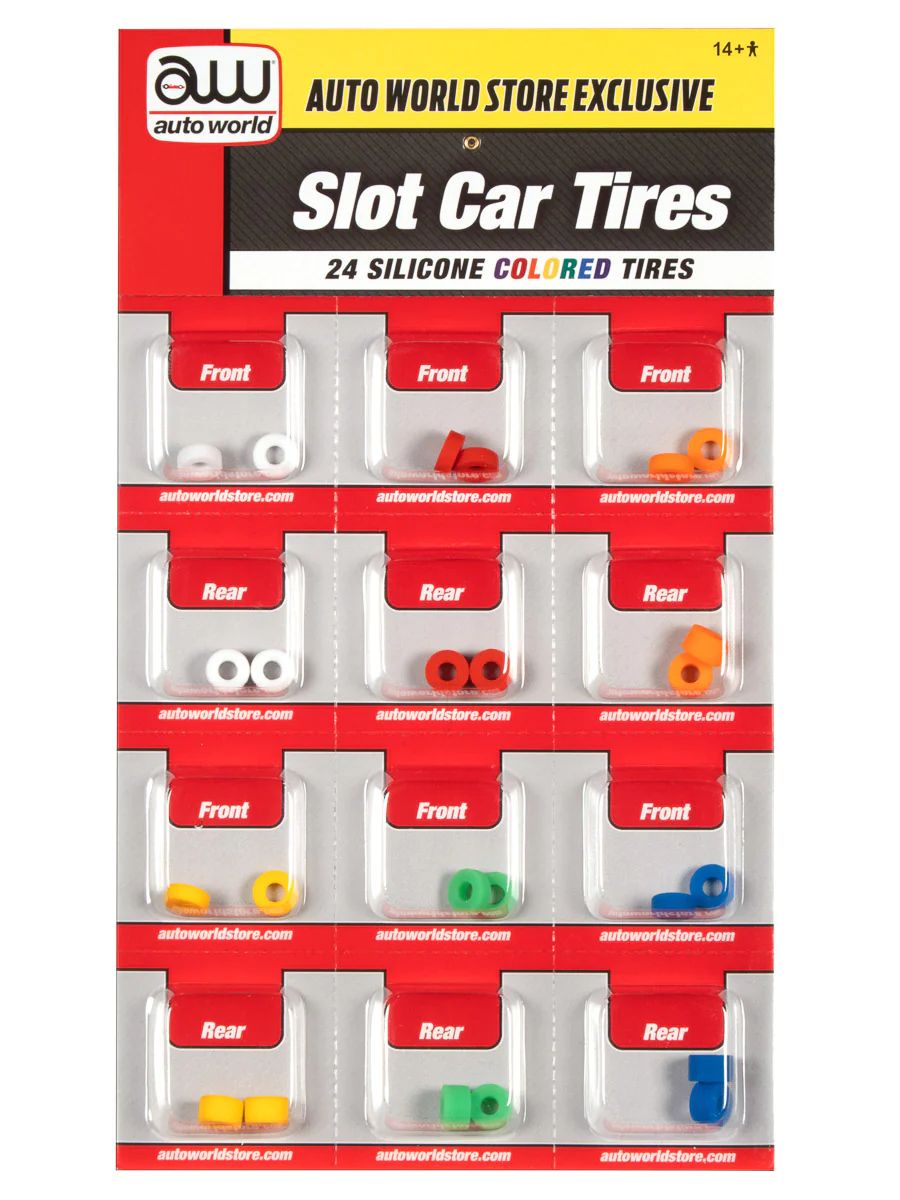 Auto World HO SLOT CAR Thunderjet Color Silicone Tire Set Part SCM159