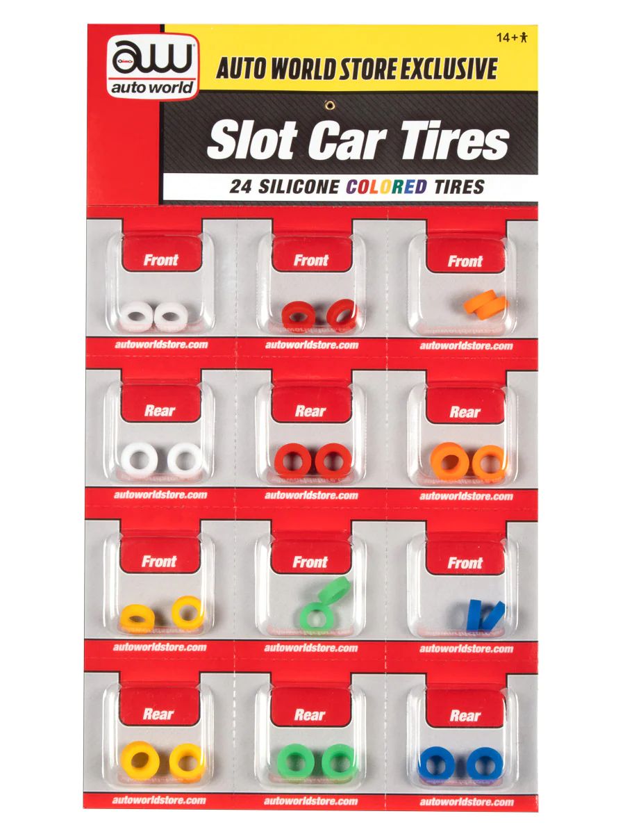 Auto World HO SLOT CAR XTraction Color Silicone Tire Set Part SCM160