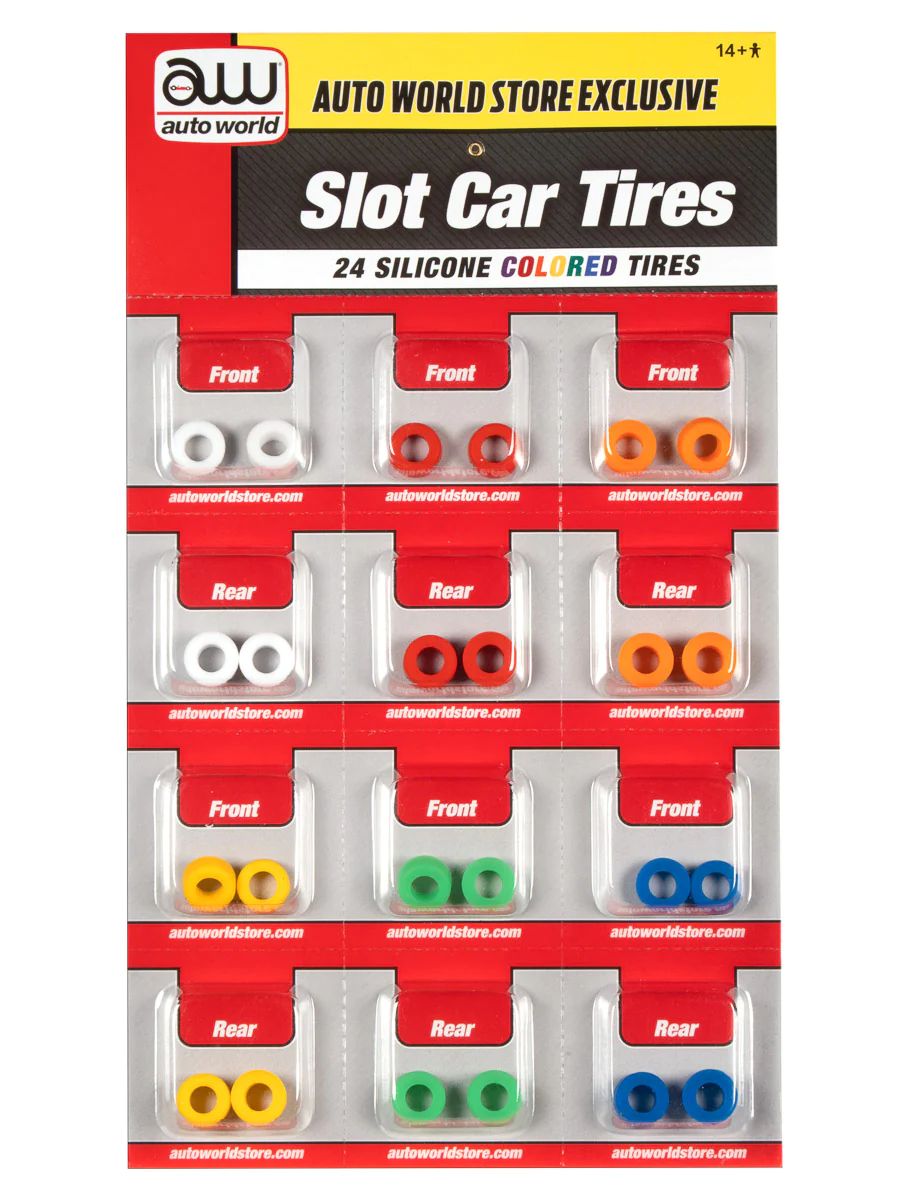 Auto World HO SLOT CAR SuperIII Color Silicone Tire Set Part SCM162