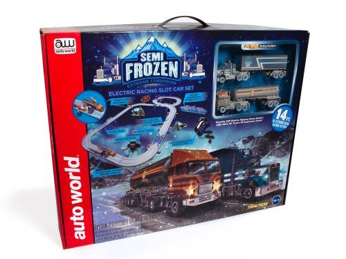 Auto World HO SLOT CAR 14' Semi-Frozen Extreme Conditions Slot Race Set w/ Peterbilt SRS339