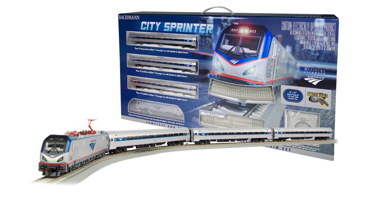 Bachmann Train 772 HO Amtrak City Sprinter Set/EZ Track w/Concrete Ties/DCC