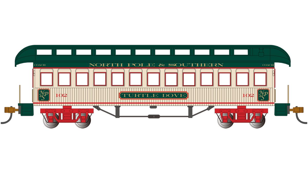 Bachmann Train 15109 HO Old-Time Coach North Pole & SOU Turtle Dove