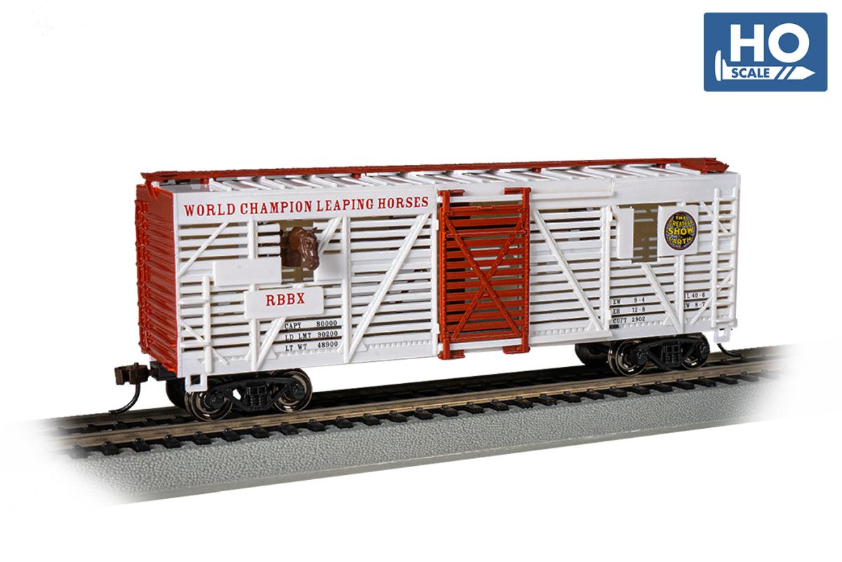 Bachmann Train 16613 HO RINGLING Animated Horse Car/wht