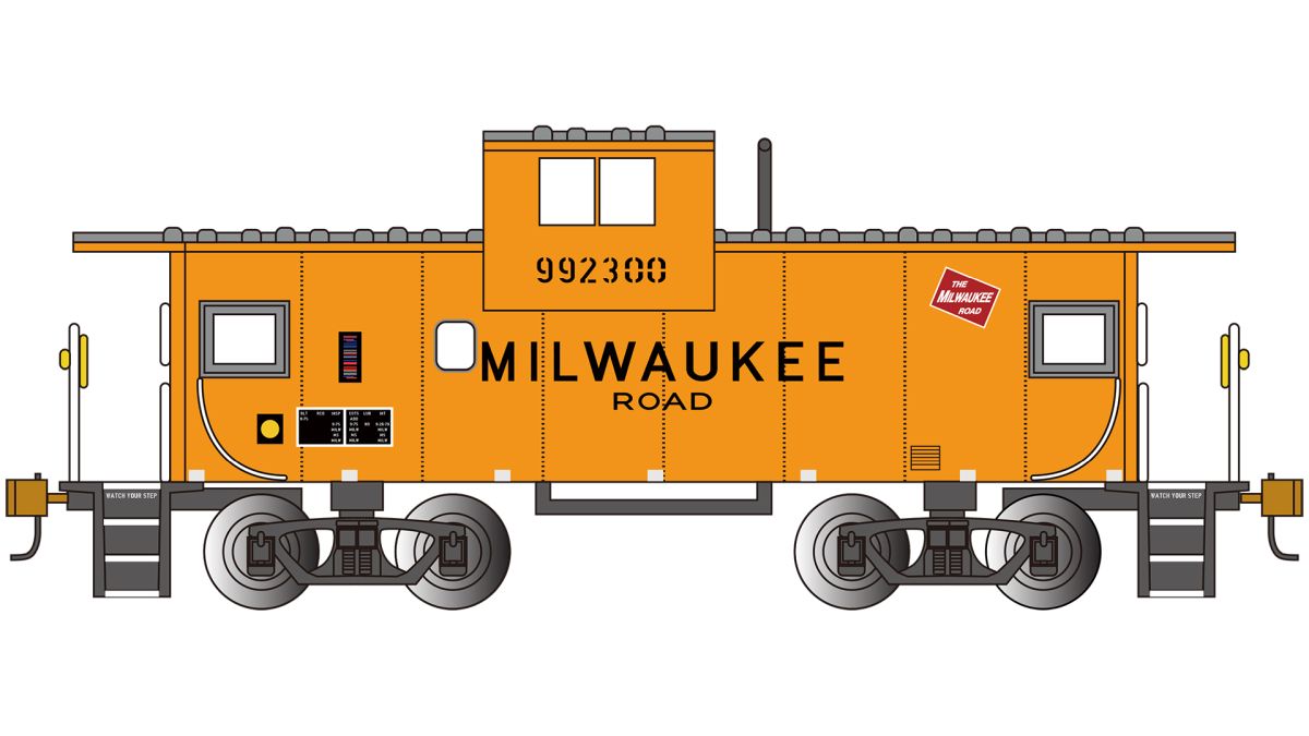 Bachmann Train 17713 HO 36 Wide Vision Caboose Milw.Rd. #992300
