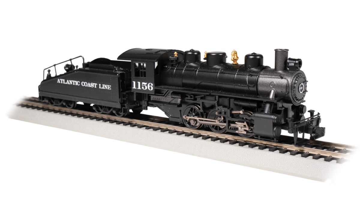 Bachmann Train 50625 HO 0-6-0 Steam Loco w/Slope Tender ACL #1156 w/Smoke