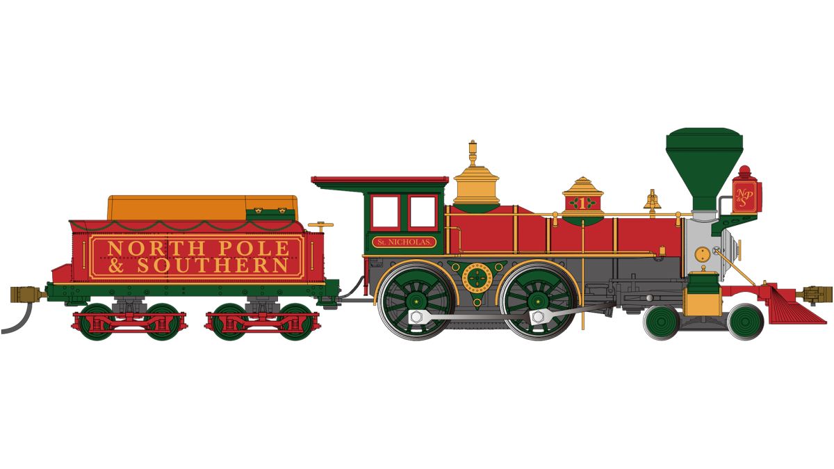 Bachmann Train 51009 HO 4-4-0 North Pole & SOU #1 W/Wood Load DCC Ready