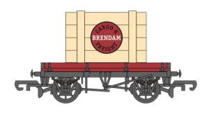 Bachmann Train 77402 HO TTT Plank Wagon w/Brendam Cargo Crate