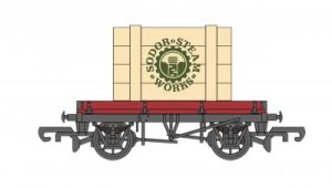 Bachmann Train 77404 HO TTT Plank Wagon w/Sodor Steam Works Crate