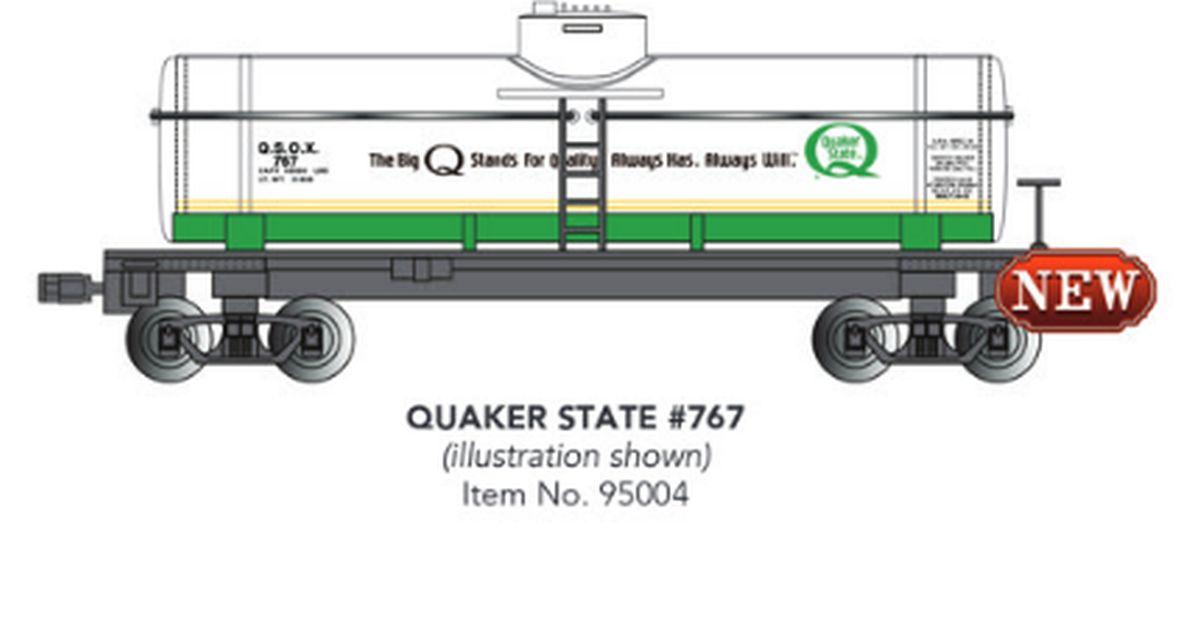 Bachmann Train 95004 G Single-Dome Tank Car Quaker State #767