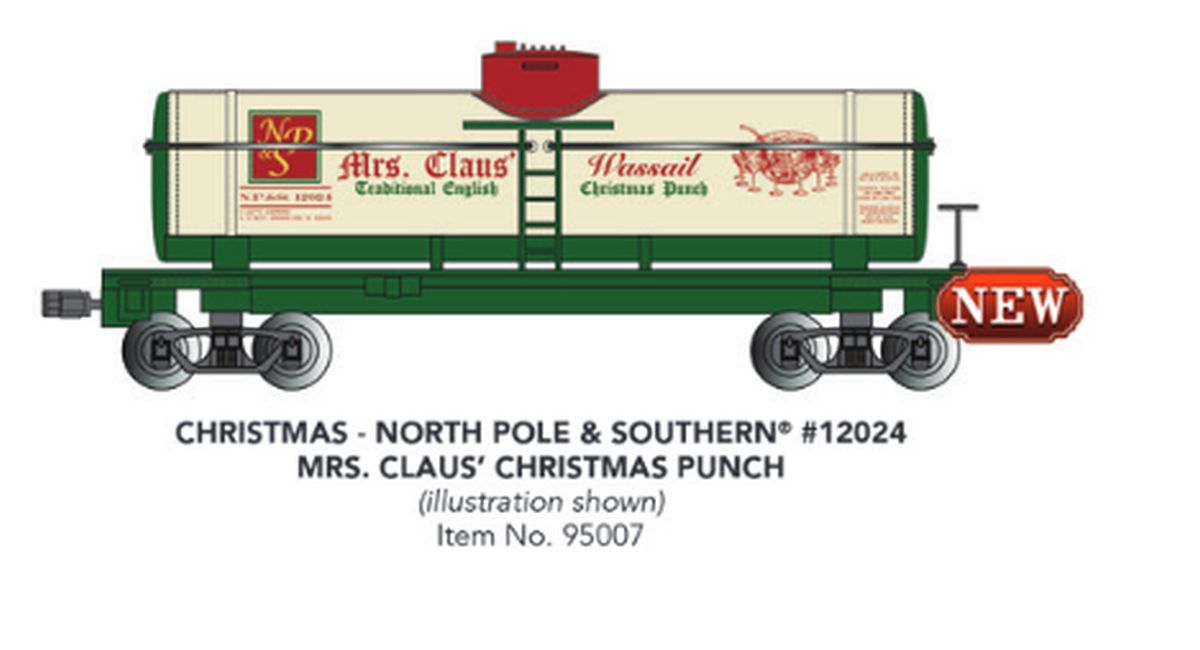 Bachmann Train 95007 G Single-Dome Tank Car Christmas NP&S #12024