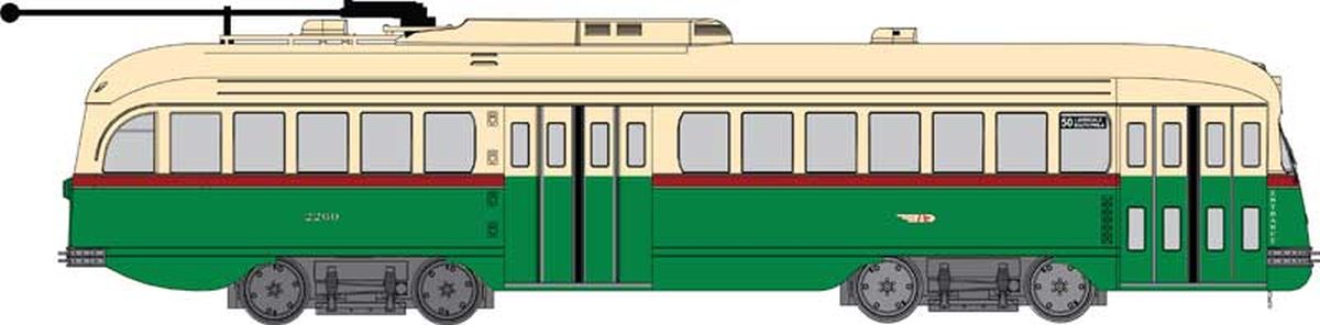 Bowser Train 12902 HO Trolley Phila Green #2286