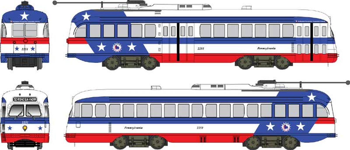Bowser Train 12930 HO Trolley BiCentennial Penna #2288 w/DCC & Sound