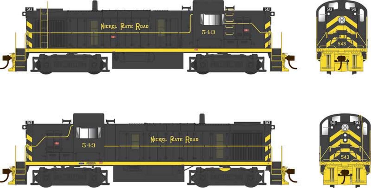 Bowser Train 25217 HO RS-3 Diesel w/Sound NKP Road simplified scheme #543