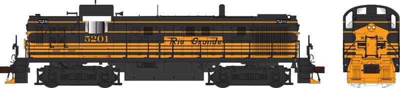 Bowser Train 25428 HO RS-3 Diesel w/Sound Rio Grande #5203/blk&org