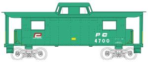 Bowser Train 41080 HO N8 Caboose PC #4700/Red P Logo