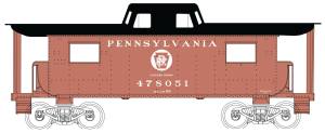 Bowser Train 41088 HO N8 Caboose PRR #478051/Circle Keystone Eastern Region