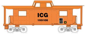 Bowser Train 41115 HO N8 Caboose ICG #199106/Thick Lettering