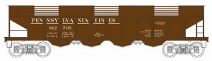 Bowser Train 41221 HO H22 4-Bay Hopper PRR Lines #912705/Clamshell Doors