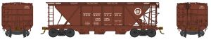 Bowser Train 41478 HO H30 Cvd Hopper PRR Circle Keystone Red w/Raise Roof Walk