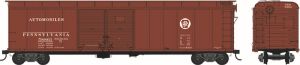 Bowser Train 41649 HO X32 Boxcar PRR Circle Keystone Automobiles #58861