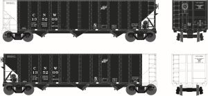 Bowser Train 41698 HO 100t 3-Bay Hopper CNW #135205