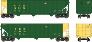 Bowser Train 41704 HO 100t 3-Bay Hopper CNW #135274/grn