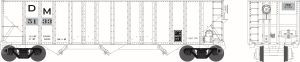 Bowser Train 41713 HO 100t 3-Bay Hopper D&M #5133/wht