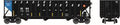 Bowser Train 41733 HO 100t 3-Bay Hopper RBMN #7200/Blue End