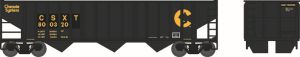 Bowser Train 41812 HO 70t 3-Bay 14-Panel Hopper Chessie CSXT #800320