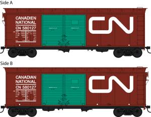 Bowser Train 42422 HO 40ft Box CN Noodle Lumber Loading#580127
