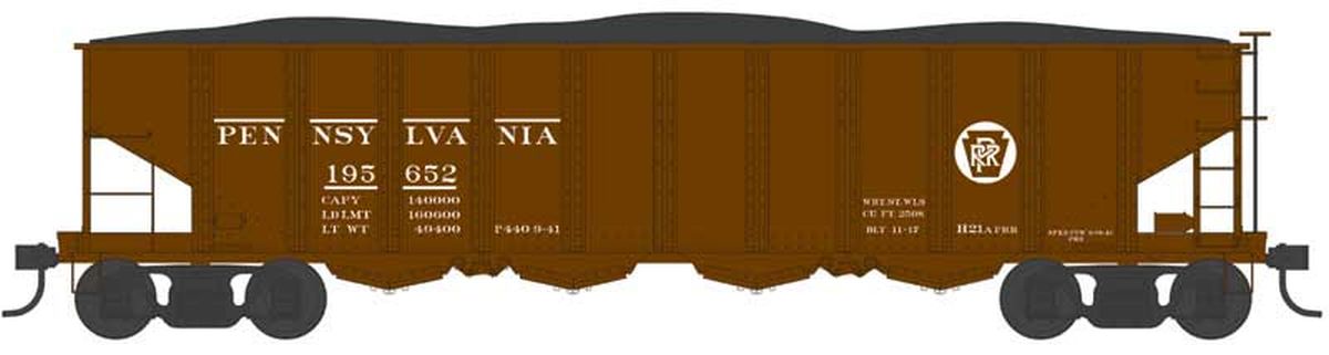Bowser Train 43024 HO H21a Hopper PRR #195733 Circle w/Clams Blt.11-17