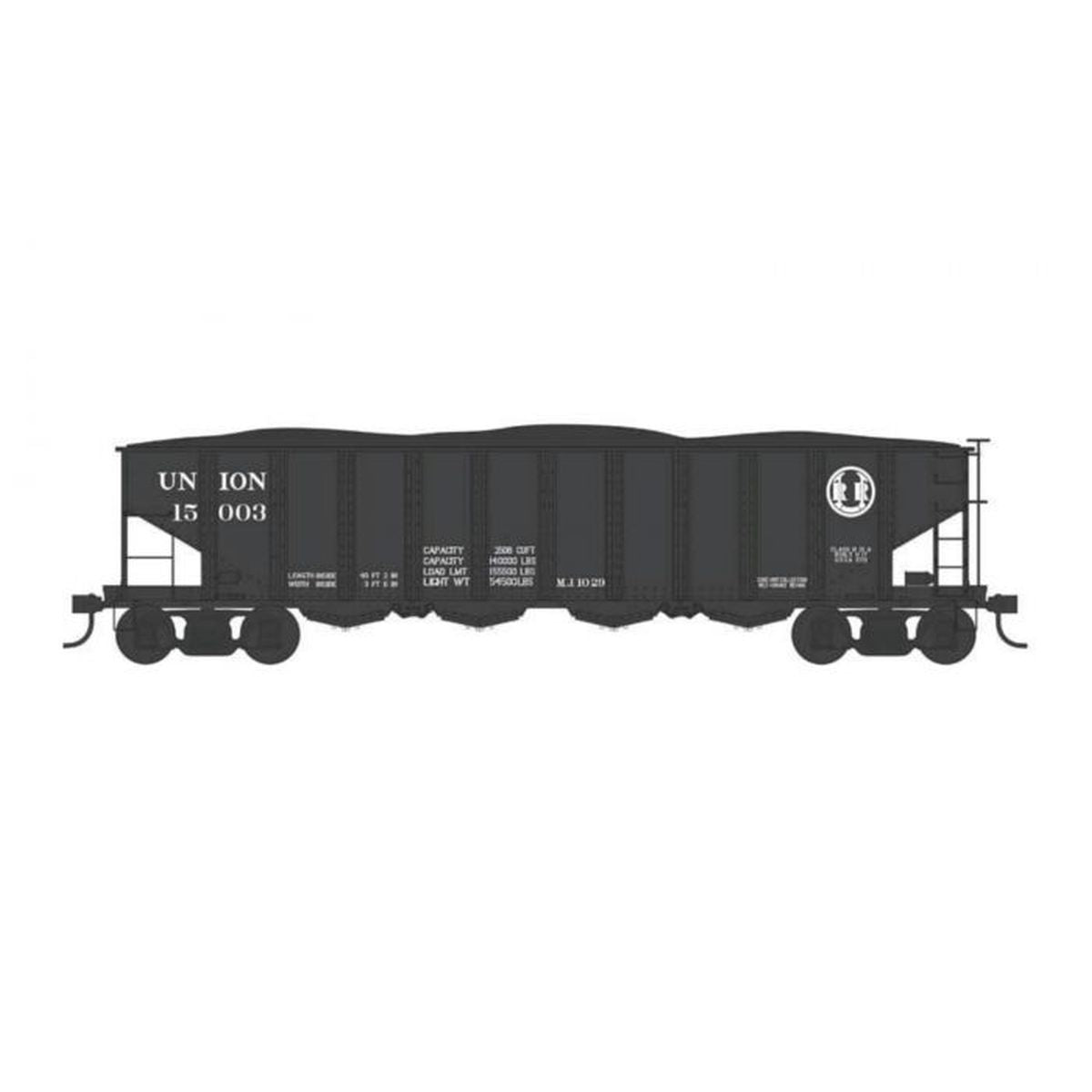 Bowser Train 43062 HO 4-Bay Clamshell Hopper Union RR #15022 Blt.11-17