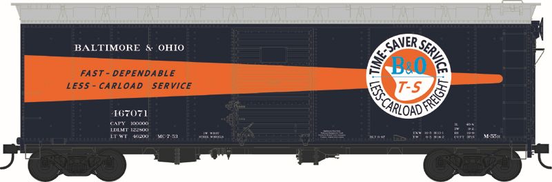 Bowser Train 43147 HO 40 Boxcar B&O Timesaver #467439