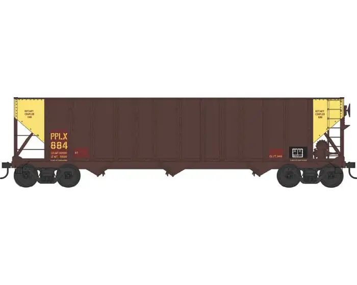 Bowser Train 43220 HO H-430 100t Hopper PPLX #884/Both Ends Yellow