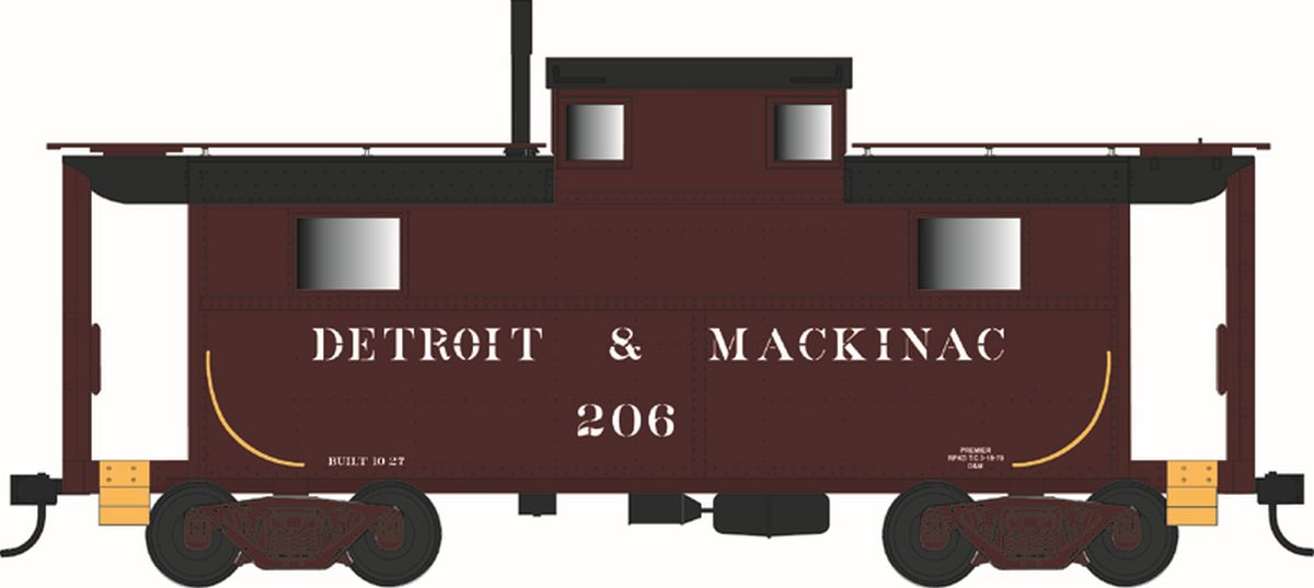 Bowser Train 43353 HO N-5 Caboose Detroit & Mackinac #206/maroon Blt 10-27 Rp