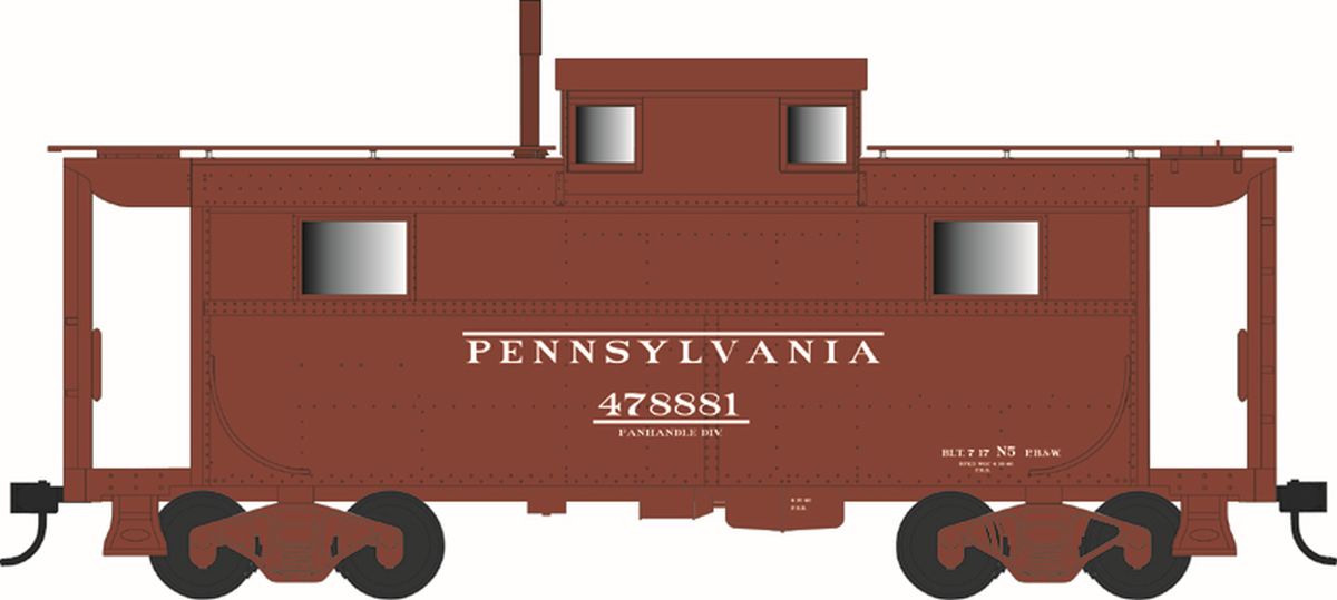 Bowser Train 43361 HO N-5 Caboose PRR #478881/Early Panhandle Division Blt 7-1