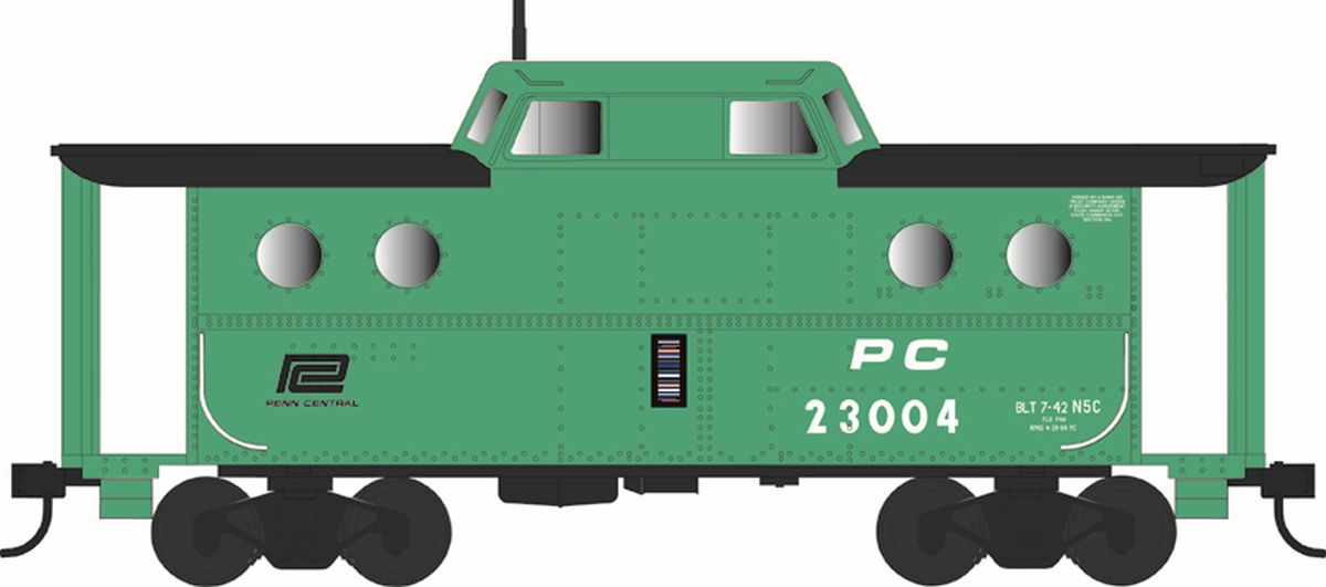 Bowser Train 43381 HO N-5C Caboose PC #23002/grn Rpkd 4-68