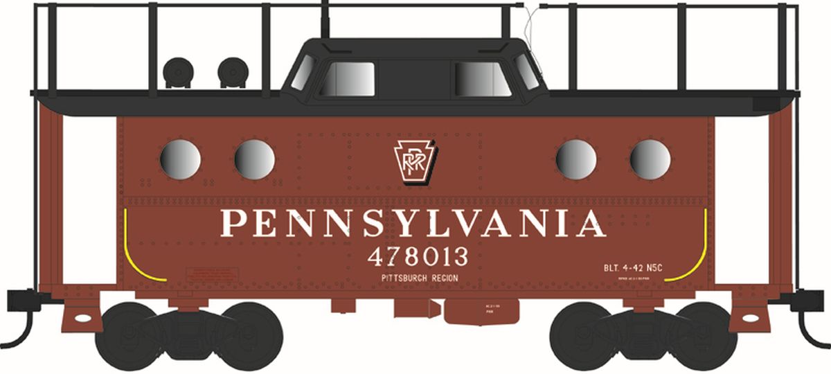 Bowser Train 43400 HO N-5C Caboose PRR #478013/Sh. Key. Pitts. Reg. w/Trainphon