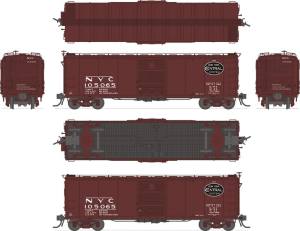 Broadway Limited Train 1758 HO NYC Steel Boxcar #105065/post-1955 Gothic/corrugated