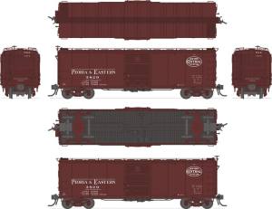 Broadway Limited Train 1762 HO P&E Steel Boxcar #3829/pre-1955 Roman/corrugated